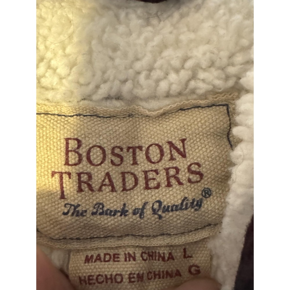 Boston Traders Shacket Mens Large Red Plaid Sherpa Lined Hooded Flannel Jacket - Picture 3 of 12